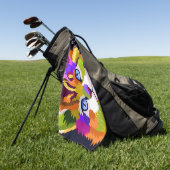 Serviette de golf - Chat (Vert)