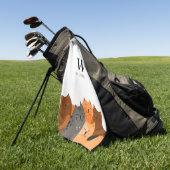 Serviette De Golf Chat à monogramme (Vert)