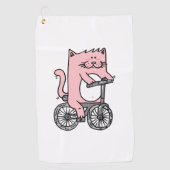 Serviette De Golf Chat à vélo (Devant)