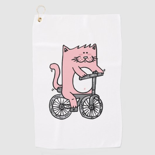 Serviette De Golf Chat à vélo (Devant)