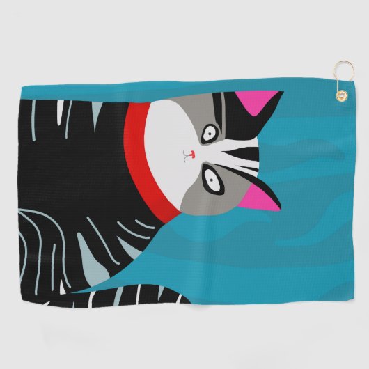 Serviette De Golf Chat Abstrait (Horizontal)