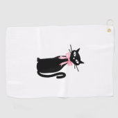 Serviette De Golf Chat Atomique avec chatte rose Chatte Fille Nettoy (Horizontal)