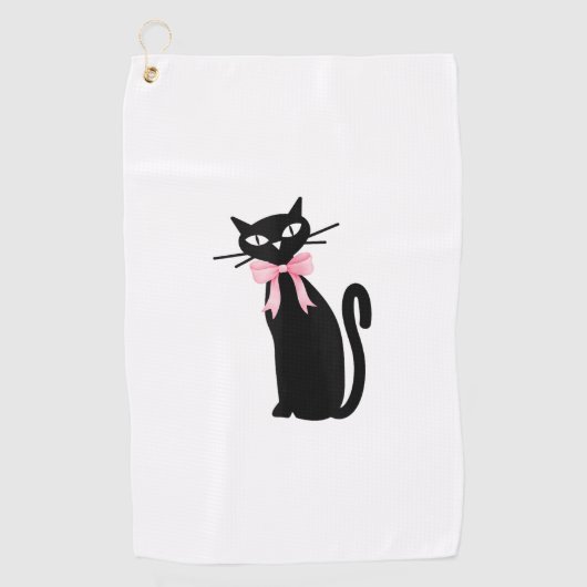 Serviette De Golf Chat Atomique avec chatte rose Chatte Fille Nettoy (Devant)