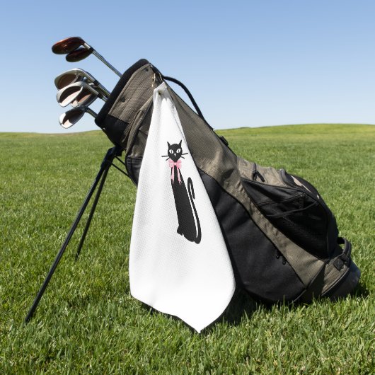 Serviette De Golf Chat Atomique avec chatte rose Chatte Fille Nettoy (Vert)