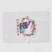 Serviette De Golf Chat aux sorcières mignonne et Punny (Horizontal)
