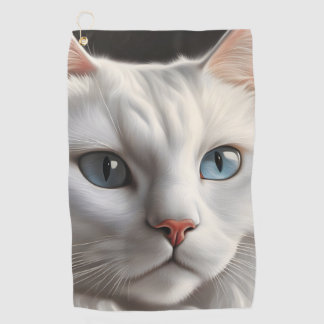Serviette De Golf Chat blanc