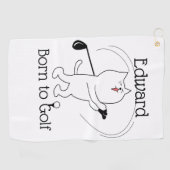 Serviette De Golf Chat Born au Golf (Horizontal)
