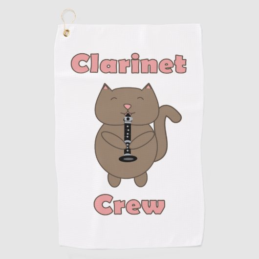 Serviette De Golf Chat Brown Clarinet Crew Rose (Devant)