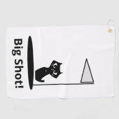 Serviette De Golf Chat chanceux avec Big Shot (Horizontal)