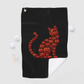 Serviette De Golf Chat Citrouille Jack-o'-lantern Halloween Hommes F (En situation)