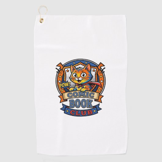 Serviette De Golf Chat de Bande Dessinée Idée Cadeau Maman Chat - Ch (Devant)