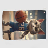 Serviette De Golf Chat de basket Animé, (Horizontal)