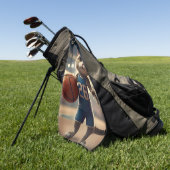 Serviette De Golf Chat de basket Animé, (Vert)