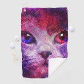 Serviette De Golf Chat de la galaxie violette (En situation)