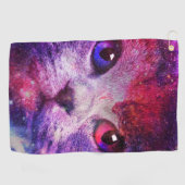 Serviette De Golf Chat de la galaxie violette (Horizontal)