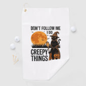 Serviette De Golf Chat d'Halloween Choses Effrayantes Sorcière Drôle (En situation)