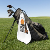 Serviette De Golf Chat d'Halloween Choses Effrayantes Sorcière Drôle (Vert)