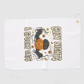 Serviette De Golf Chat d'Halloween Magie d'Automne (Horizontal)