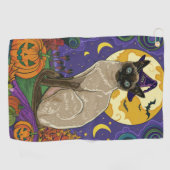 Serviette De Golf Chat éffrayant Siamese Halloween sorcière et Citro (Horizontal)