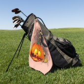 Serviette De Golf Chat effrayé par Citrouille Fun Halloween caractèr (Vert)