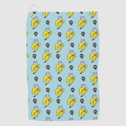 Serviette De Golf Chat en banane (Devant)