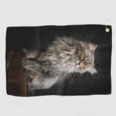 Serviette De Golf Chat gris duveteux (Horizontal)
