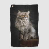 Serviette De Golf Chat gris duveteux (Devant)
