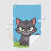 Serviette De Golf Chat gris en colère (En situation)