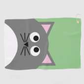 Serviette De Golf Chat gris Kitty (Horizontal)