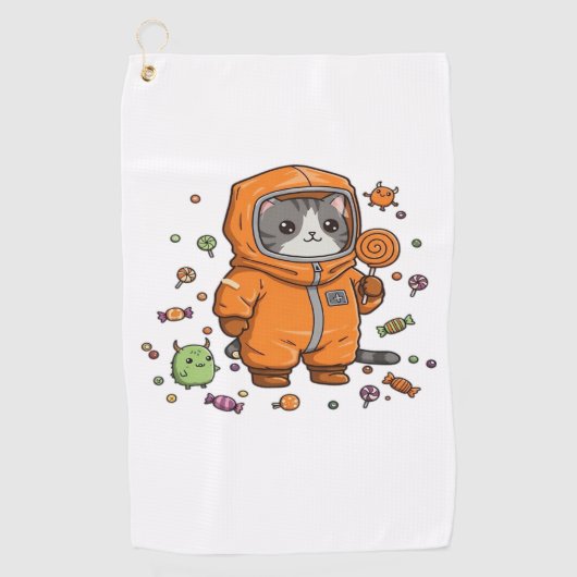 Serviette De Golf Chat Hazmat Chat Halloween Candy Monster Amusants (Devant)