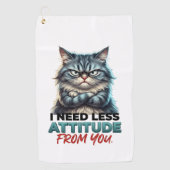 SERVIETTE DE GOLF CHAT HUMOUR DRÔLE (Devant)
