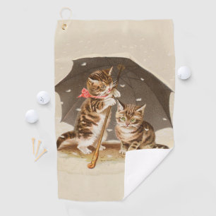 Serviette De Golf Chat Kitten chaton antique vintage jolie mignonne