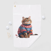 Serviette De Golf Chat Leaf Automne Bonjour Automne Funny Chat Kitte (En situation)