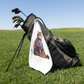 Serviette De Golf Chat Leaf Automne Bonjour Automne Funny Chat Kitte (Vert)