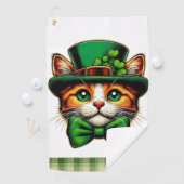 Serviette De Golf Chat mignon/chaton Saint Patrick's Day (En situation)