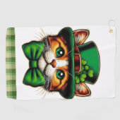 Serviette De Golf Chat mignon/chaton Saint Patrick's Day (Horizontal)