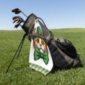Serviette De Golf Chat mignon/chaton Saint Patrick's Day (Vert)