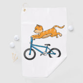 Serviette De Golf Chat Monte Un Bmx (En situation)