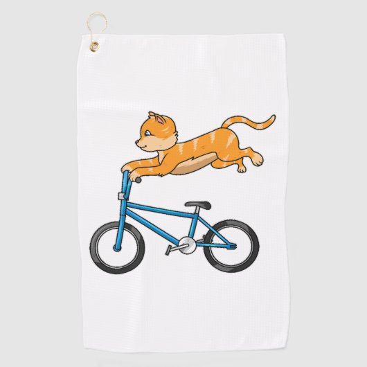 Serviette De Golf Chat Monte Un Bmx (Devant)