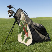 Serviette De Golf Chat Noël Joyau Holly Kitten Art antique (Vert)