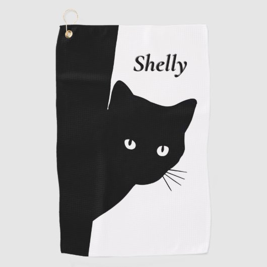 Serviette De Golf Chat noir (Devant)
