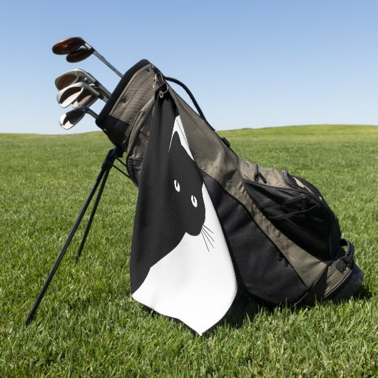 Serviette De Golf Chat noir (Vert)