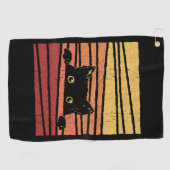 Serviette De Golf Chat noir (Horizontal)