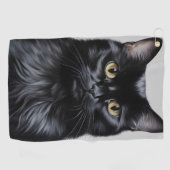 Serviette De Golf Chat noir (Horizontal)