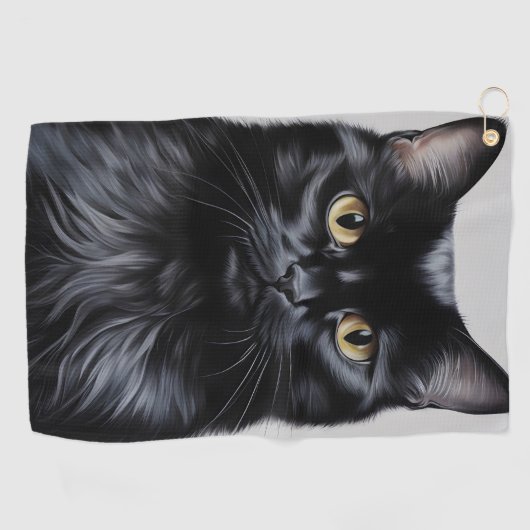 Serviette De Golf Chat noir (Horizontal)