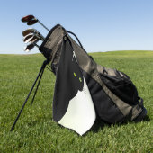 Serviette De Golf Chat noir à oreille verte (Vert)