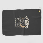 Serviette De Golf Chat noir de la lune d'Halloween (2) (Horizontal)