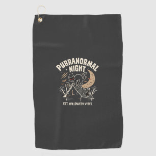 Serviette De Golf Chat noir de la lune d'Halloween (2)