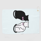 Serviette De Golf Chat noir et blanc (Horizontal)