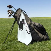 Serviette De Golf Chat noir et blanc (Vert)